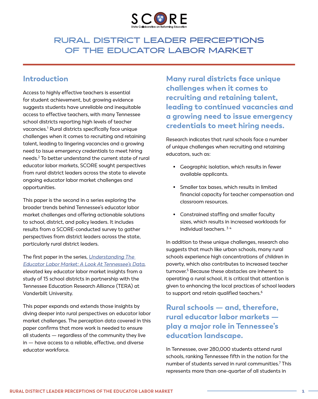 Rural District Leader Perceptions Of The Educator Labor Market